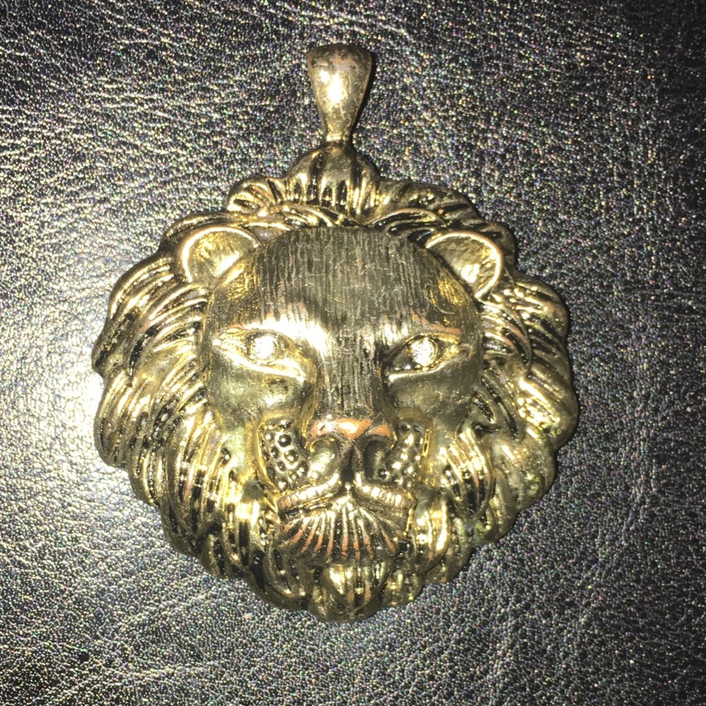 Antique Brass Lion Vintage Pendant 💥NWOT💥